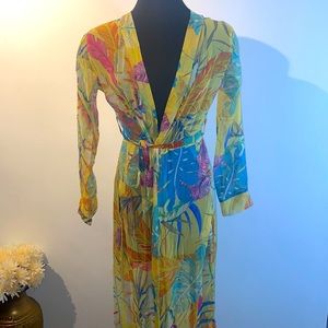 Tropical swimsuit coverup